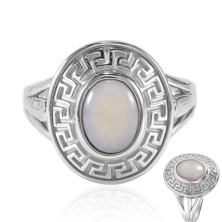 Weißer Opal-Silberring