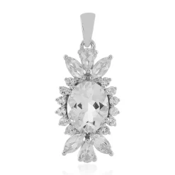 Weißer Quarz-Silberanhänger