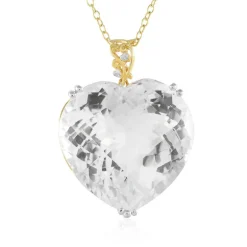 Weißer Quarz-Silberhalskette (Gems en Vogue)