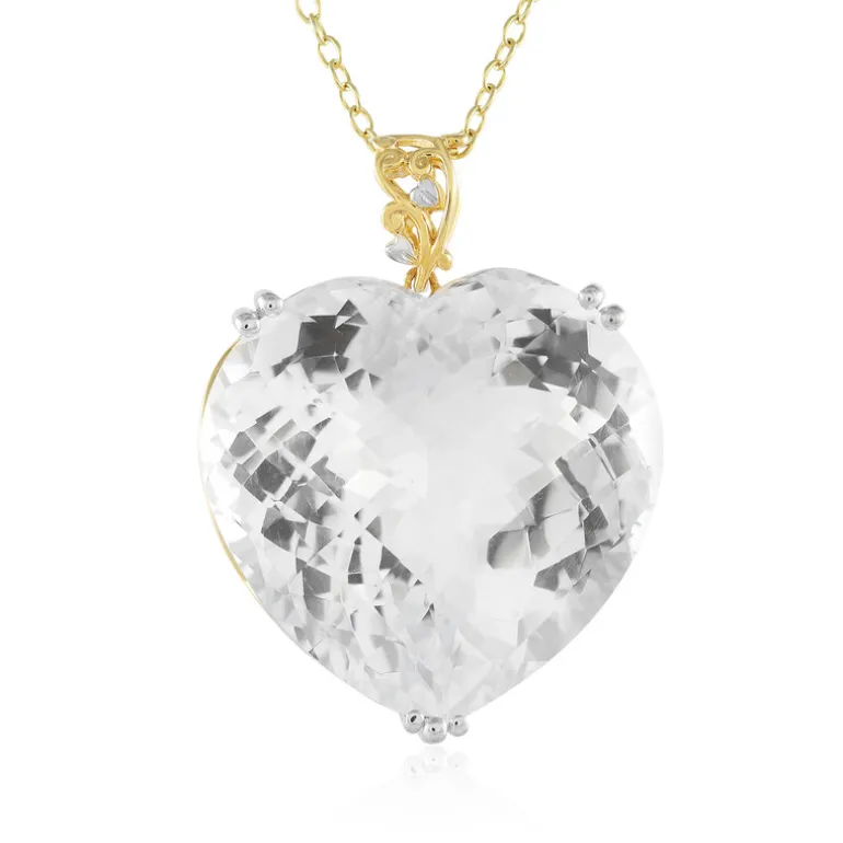 Weißer Quarz-Silberhalskette (Gems en Vogue)