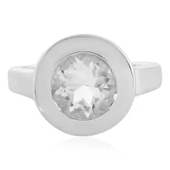 Weißer Quarz-Silberring