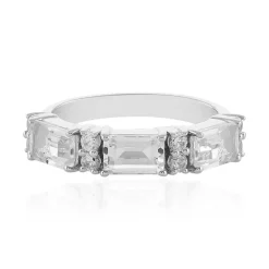 Weißer Quarz-Silberring