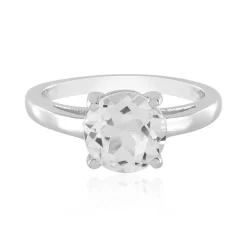 Weißer Quarz-Silberring