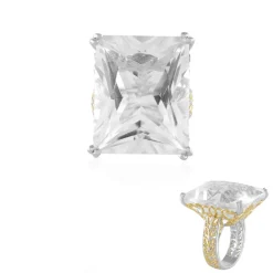 Weißer Quarz-Silberring (Gems en Vogue)