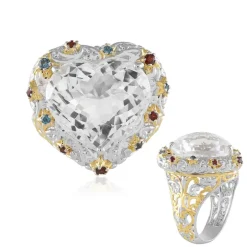 Weißer Quarz-Silberring (Gems en Vogue)