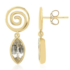 Weißer Saphir-Goldohrringe (Adela Gold)