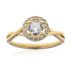 Weißer Saphir-Goldring (CIRARI)