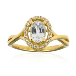 Weißer Saphir-Goldring (CIRARI)