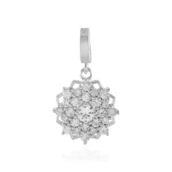 Weißer Saphir-Silberanhänger