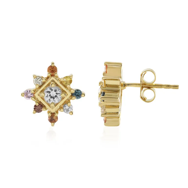 Weißer Saphir-Silberohrringe