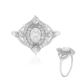 Weißer Saphir-Silberring