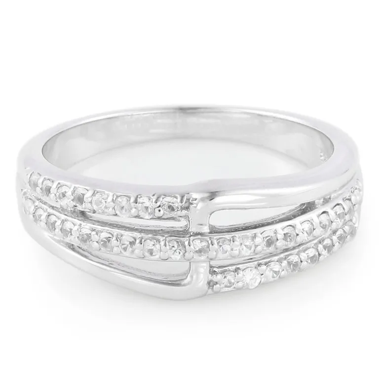 Weißer Saphir-Silberring