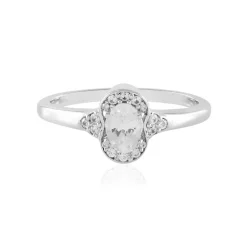 Weißer Saphir-Silberring