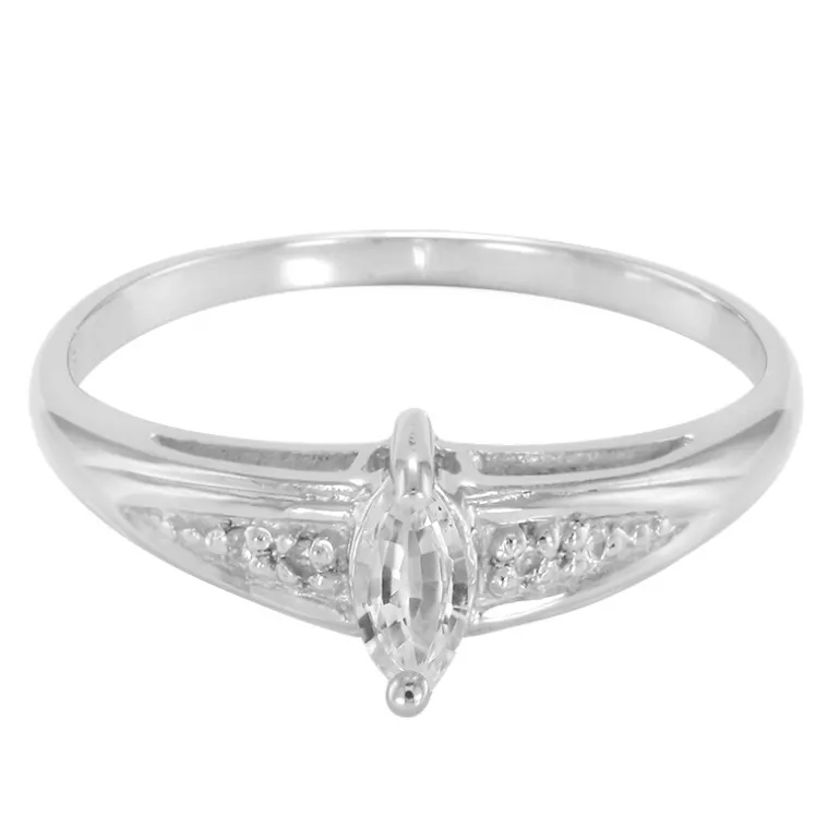 Weißer Saphir-Silberring