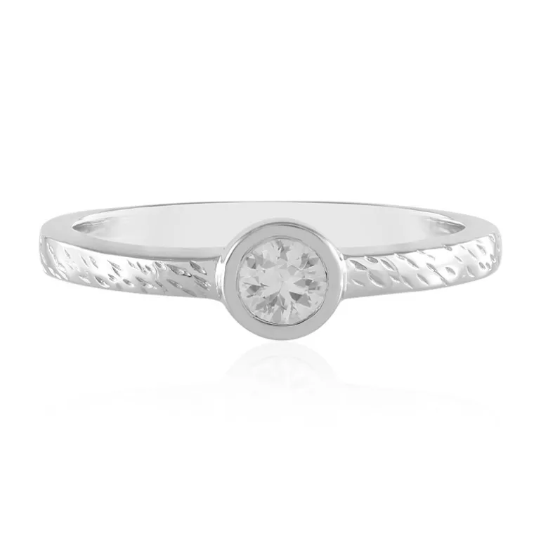 Weißer Saphir-Silberring