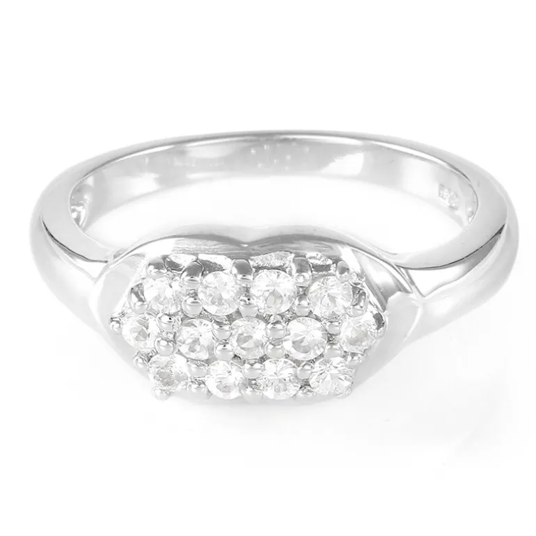 Weißer Saphir-Silberring