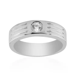 Weißer Topas-Herren-Silberring