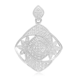 Weißer Topas-Silberanhänger