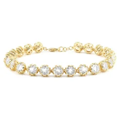 Weißer Topas-Silberarmband