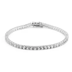 Weißer Topas-Silberarmband