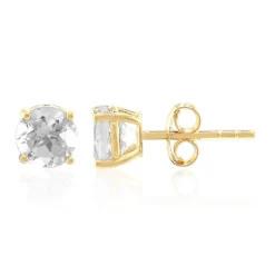 Weißer Topas-Silberohrringe