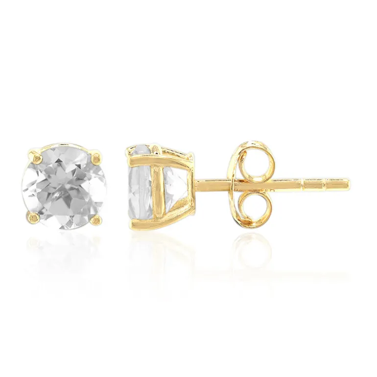 Weißer Topas-Silberohrringe