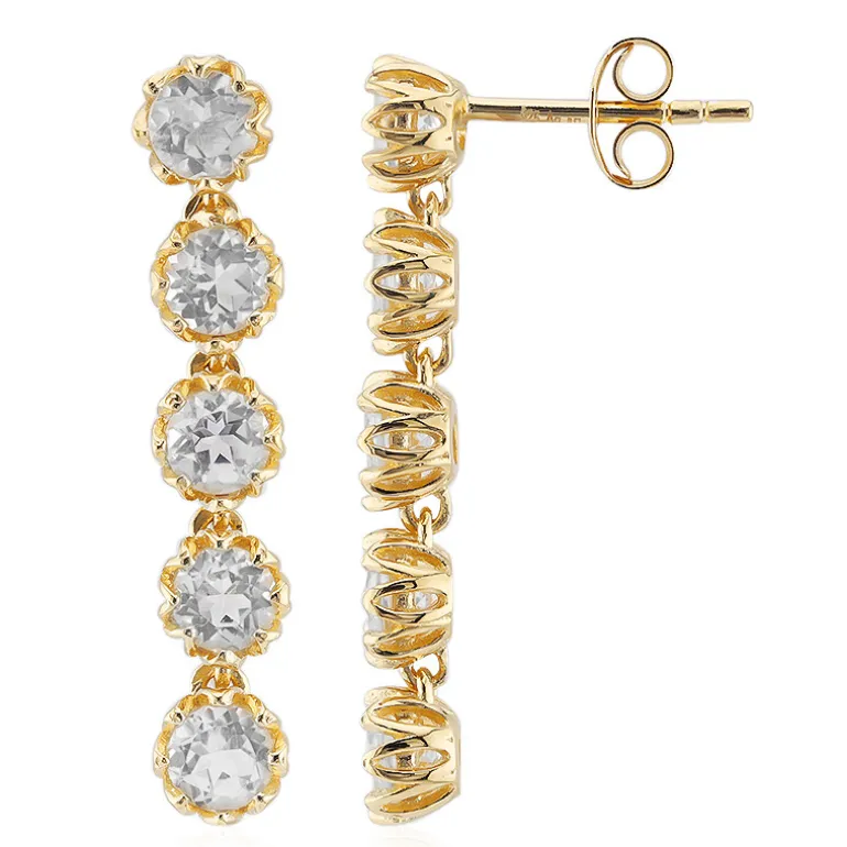 Weißer Topas-Silberohrringe