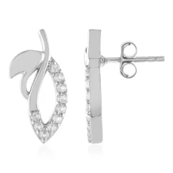 Weißer Topas-Silberohrringe