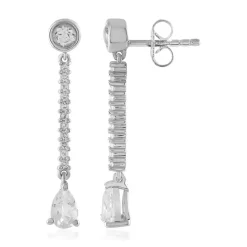 Weißer Topas-Silberohrringe