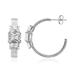 Weißer Topas-Silberohrringe