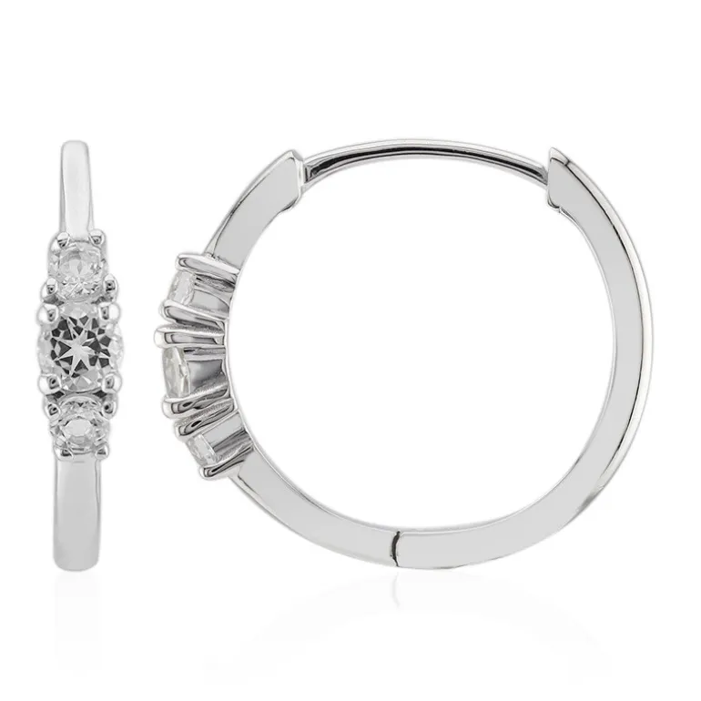 Weißer Topas-Silberohrringe