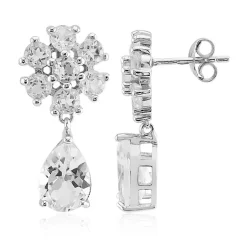 Weißer Topas-Silberohrringe