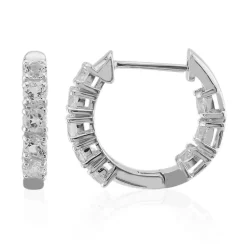 Weißer Topas-Silberohrringe