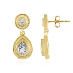 Weißer Topas-Silberohrringe