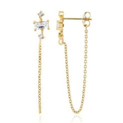 Weißer Topas-Silberohrringe