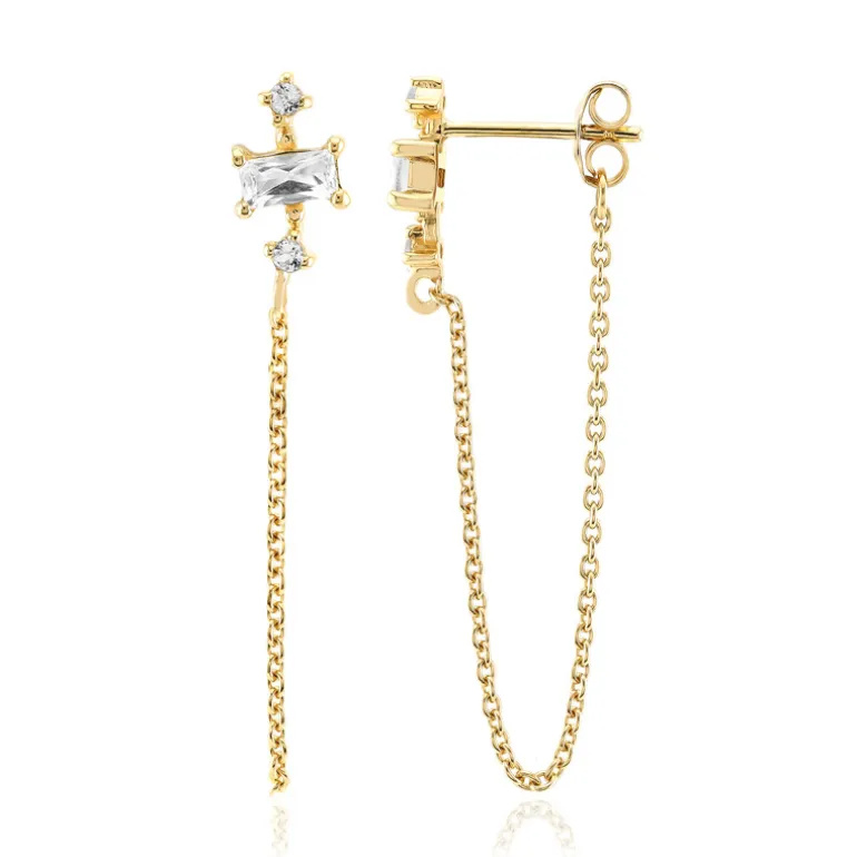 Weißer Topas-Silberohrringe