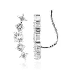 Weißer Topas-Silberohrringe