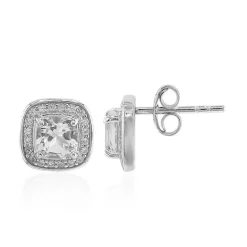 Weißer Topas-Silberohrringe