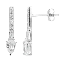 Weißer Topas-Silberohrringe