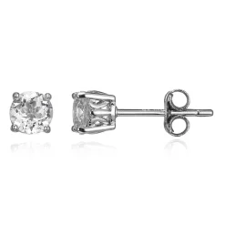 Weißer Topas-Silberohrringe