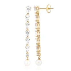 Weißer Topas-Silberohrringe