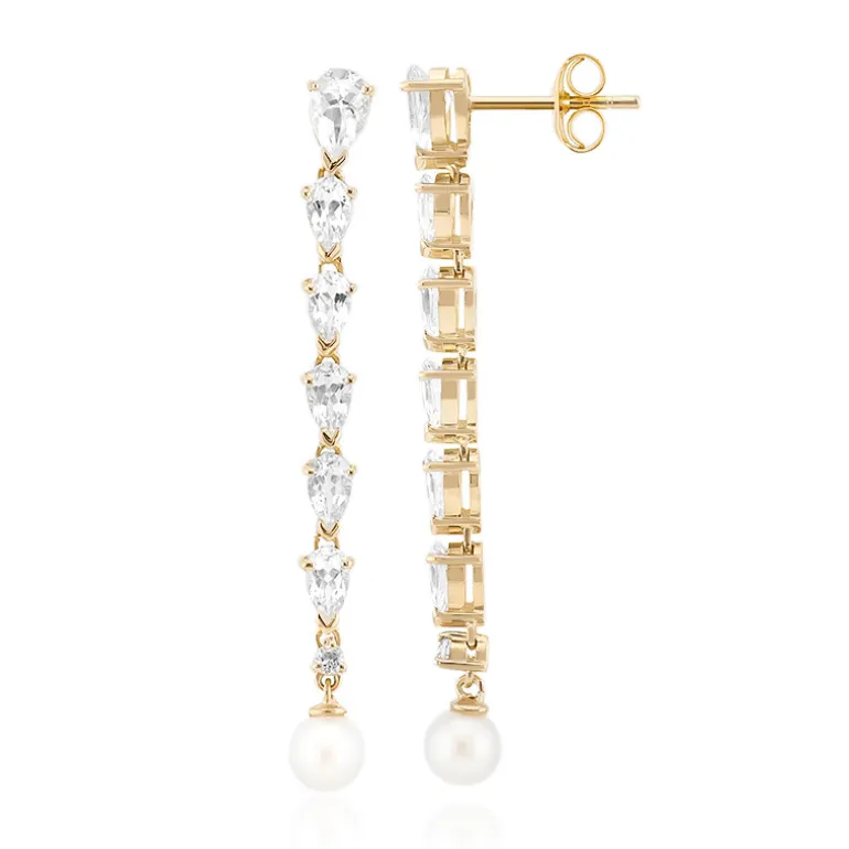 Weißer Topas-Silberohrringe