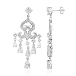 Weißer Topas-Silberohrringe