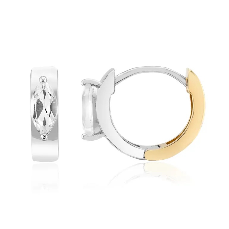 Weißer Topas-Silberohrringe