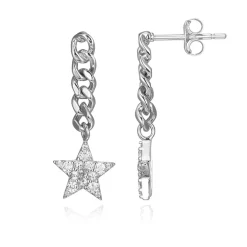 Weißer Topas-Silberohrringe