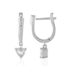 Weißer Topas-Silberohrringe