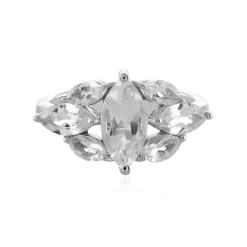 Weißer Topas-Silberring