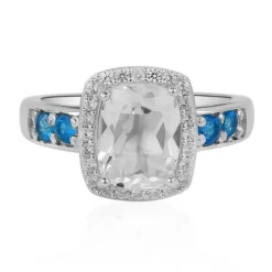 Weißer Topas-Silberring