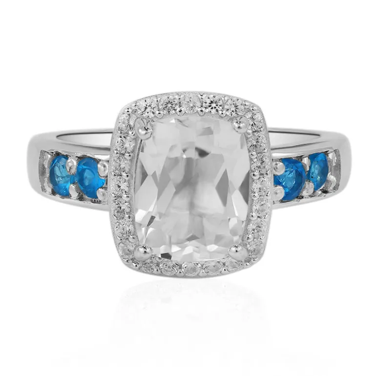 Weißer Topas-Silberring