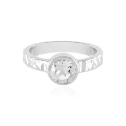 Weißer Topas-Silberring